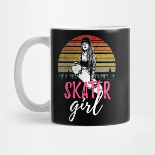 Vintage Skateboarding Stakeboar Girl Mug